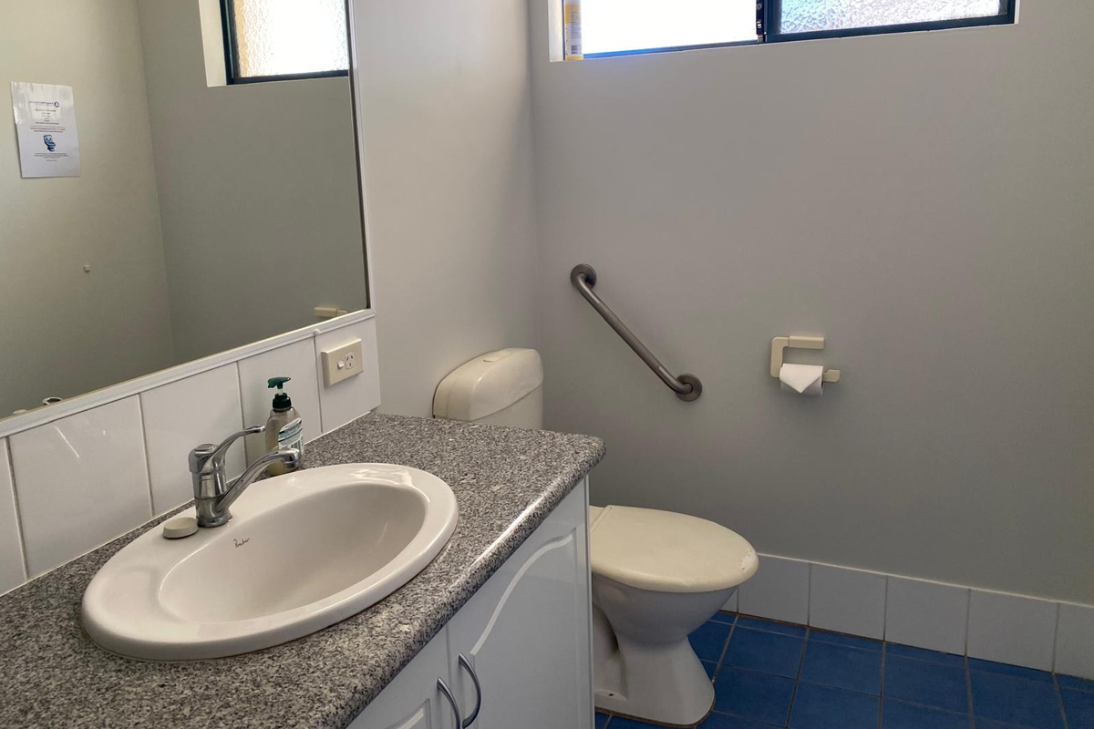 Upstairs bathroom also has shower