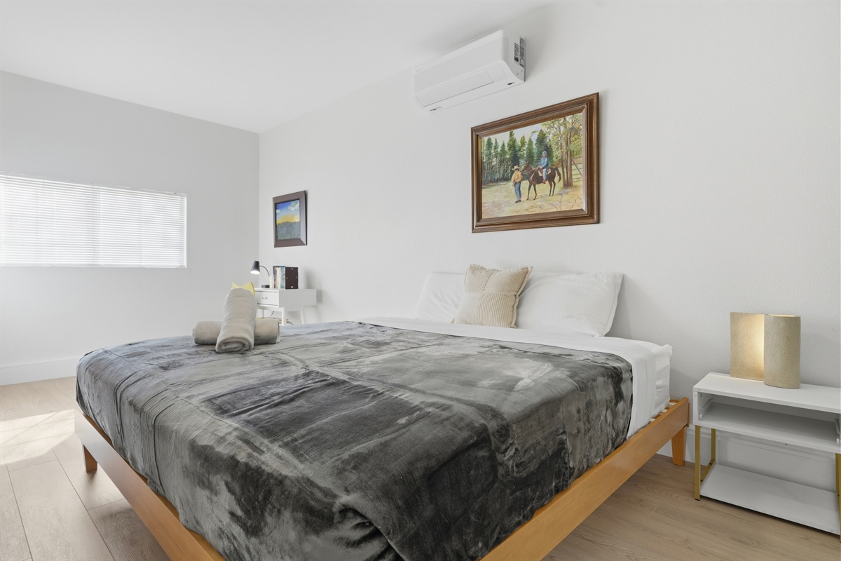 Designed for comfort: a roomy king-size bed