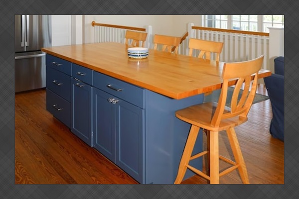 Kitchen island for extra seating and workspace