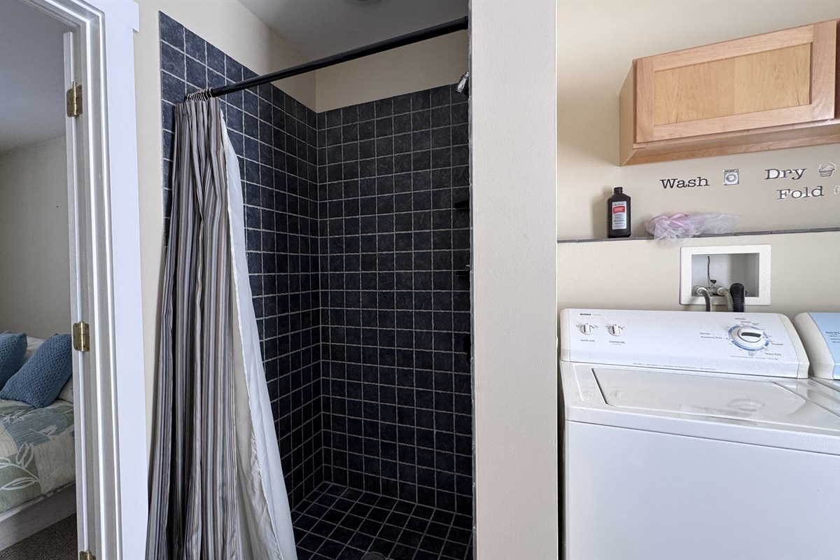 First-floor bathroom walk-in shower