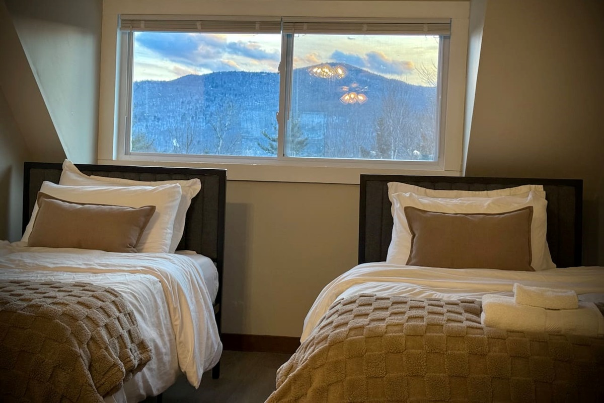 Mountain views from the bedroom.