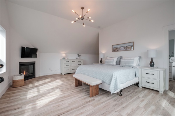 This spacious suite features fire place, refined decor, and plenty of room to settle in comfortably.