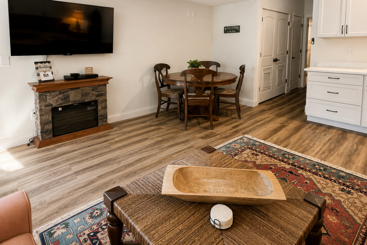 Lower game and TV room