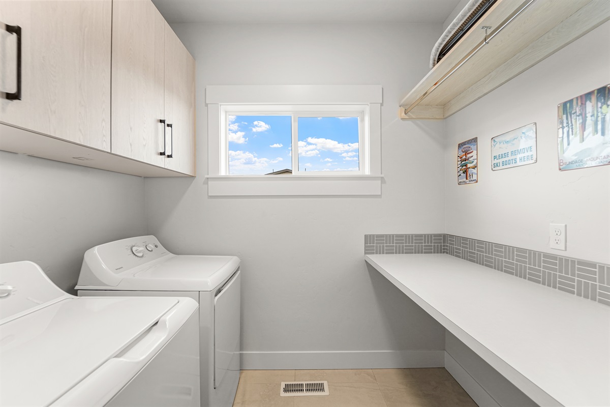 Full washer and dryer included for your convenience.