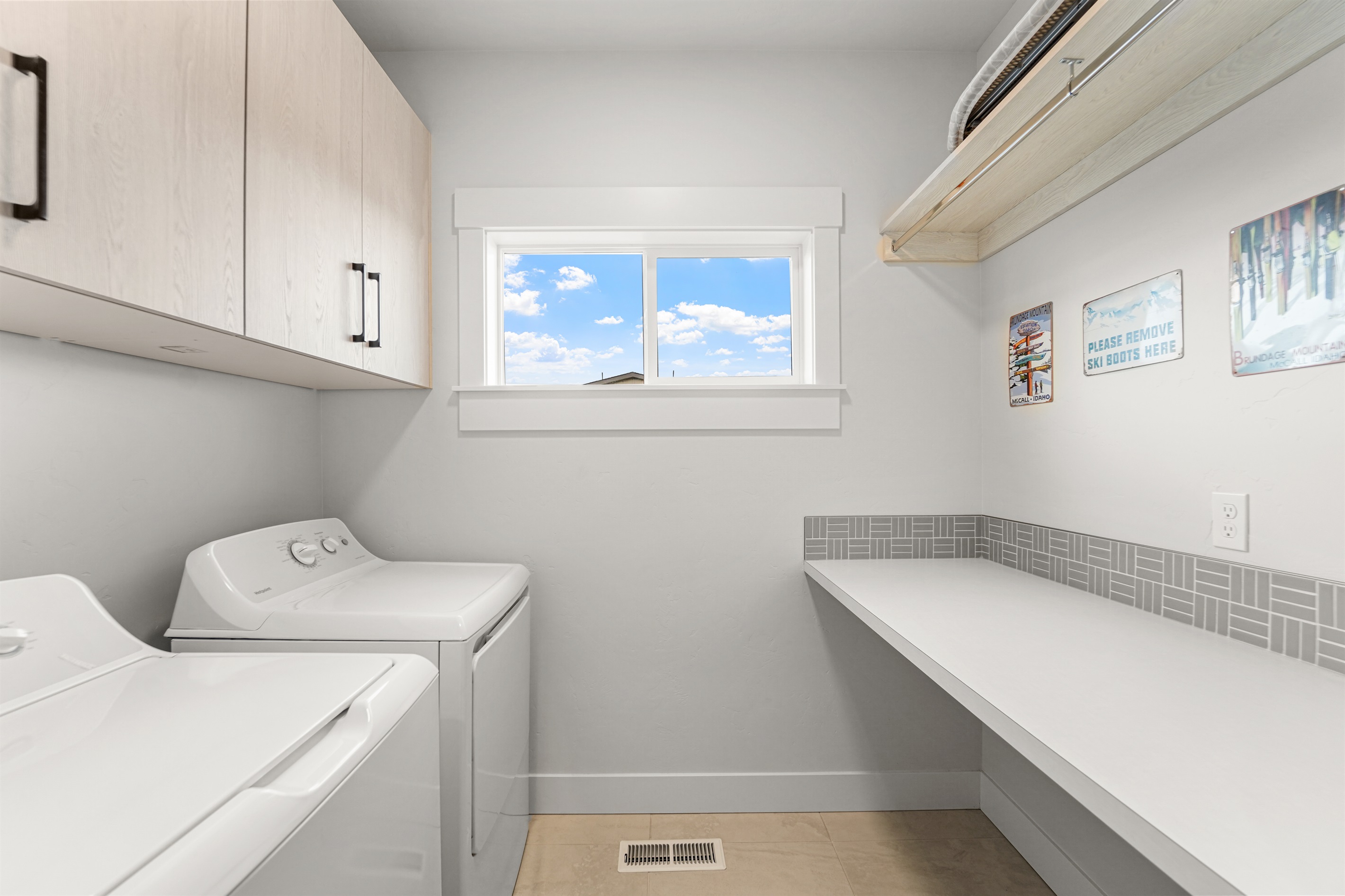 Full washer and dryer included for your convenience.