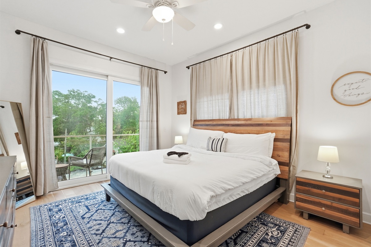 Cali king bed in the master