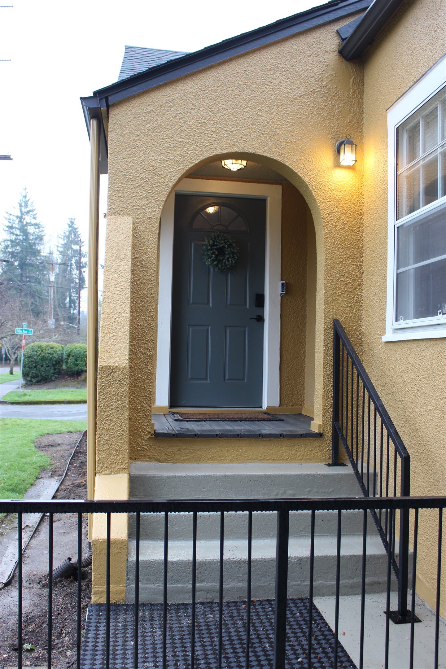 Hand rails placed for your assistance with stairs