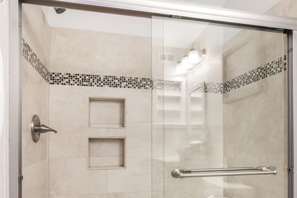 Walk in shower in primary bathroom