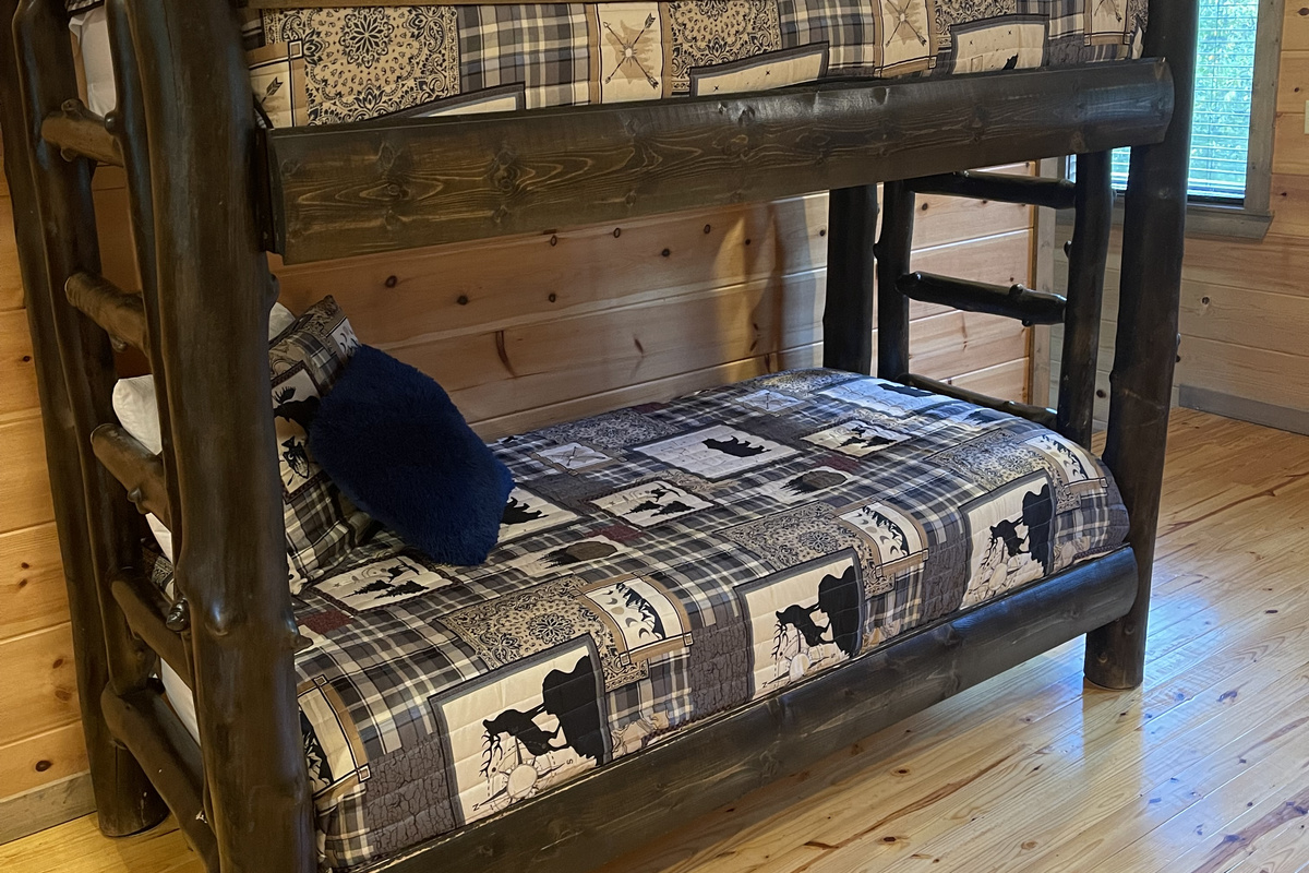 XL size Twin bunk bed in the upstairs game room.