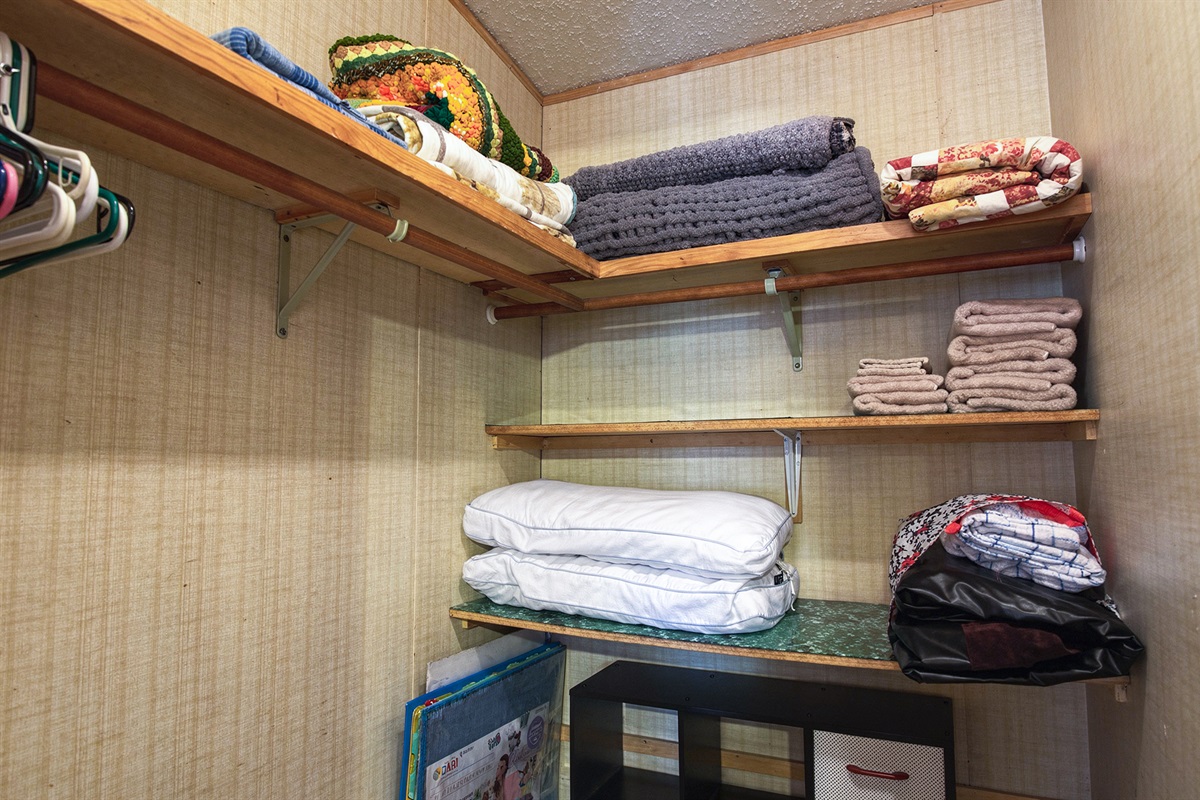 Comfortable bedroom with storage space.