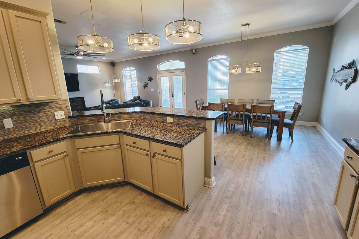 Kitchen with granite and stainless