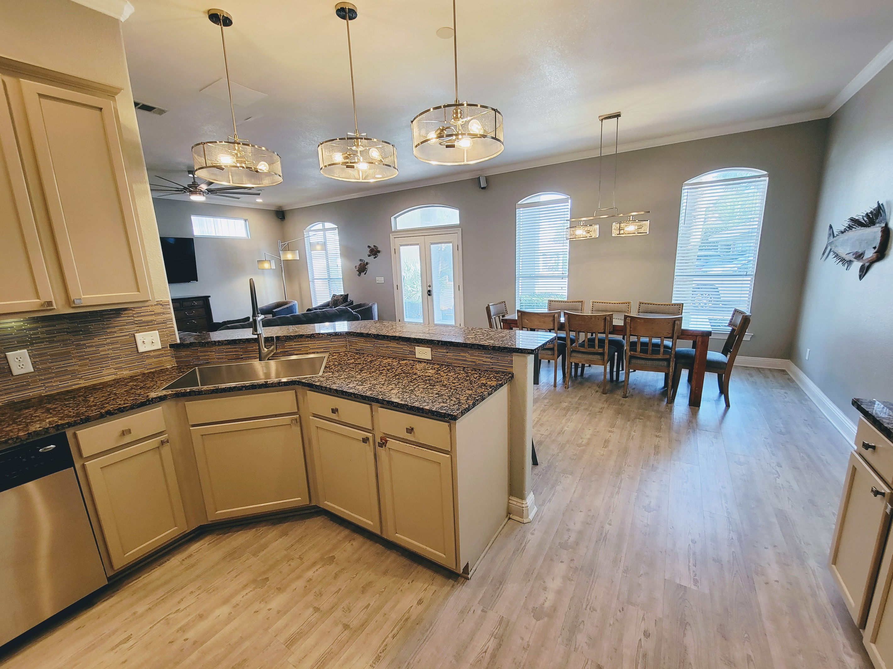 Kitchen with granite and stainless