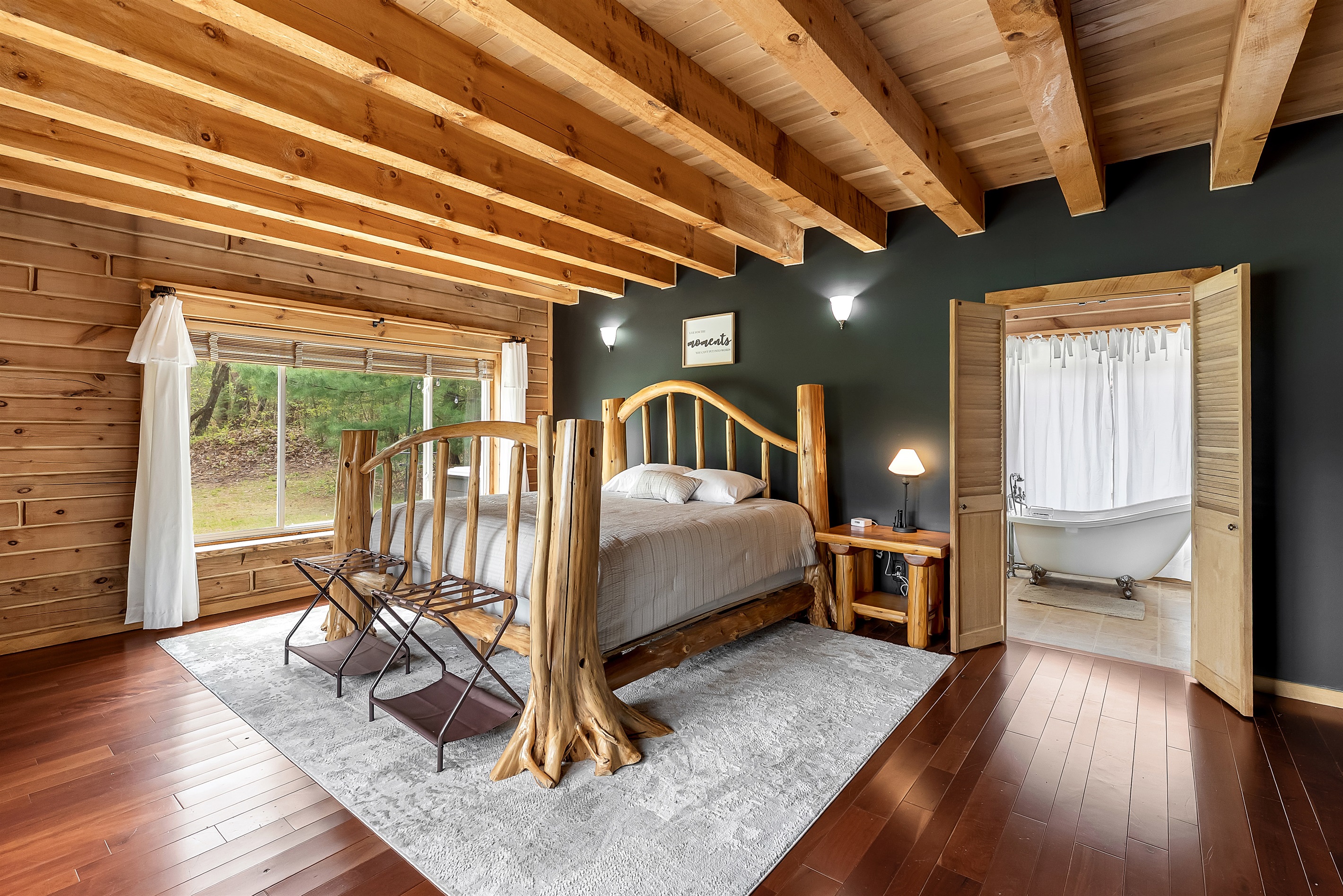 Master Bedroom, looking into the attached bathroom with soaking tub.