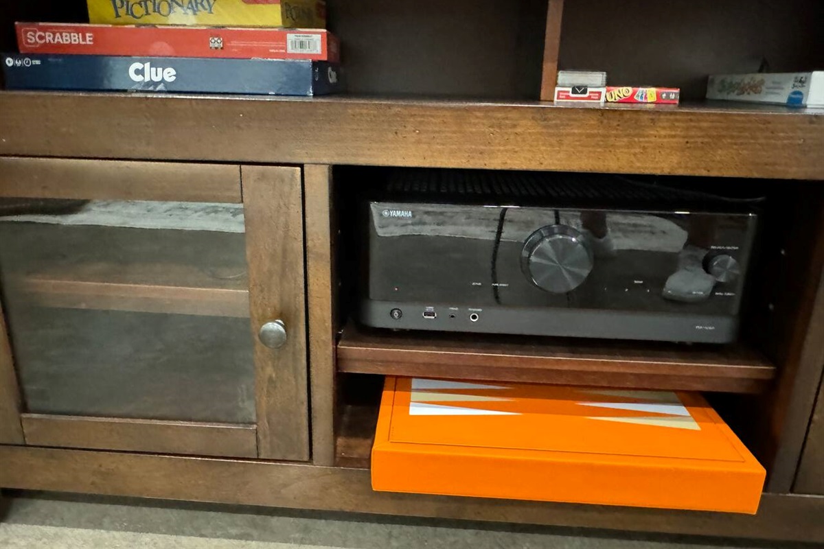 Games, cards, and Bluetooth to the indoor/outdoor speaker system.