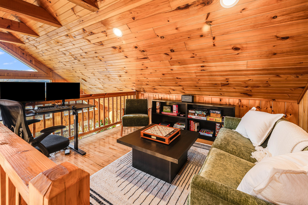 Plenty of board games and a functional office work station; if you absolutely must work while in the Smokies:)