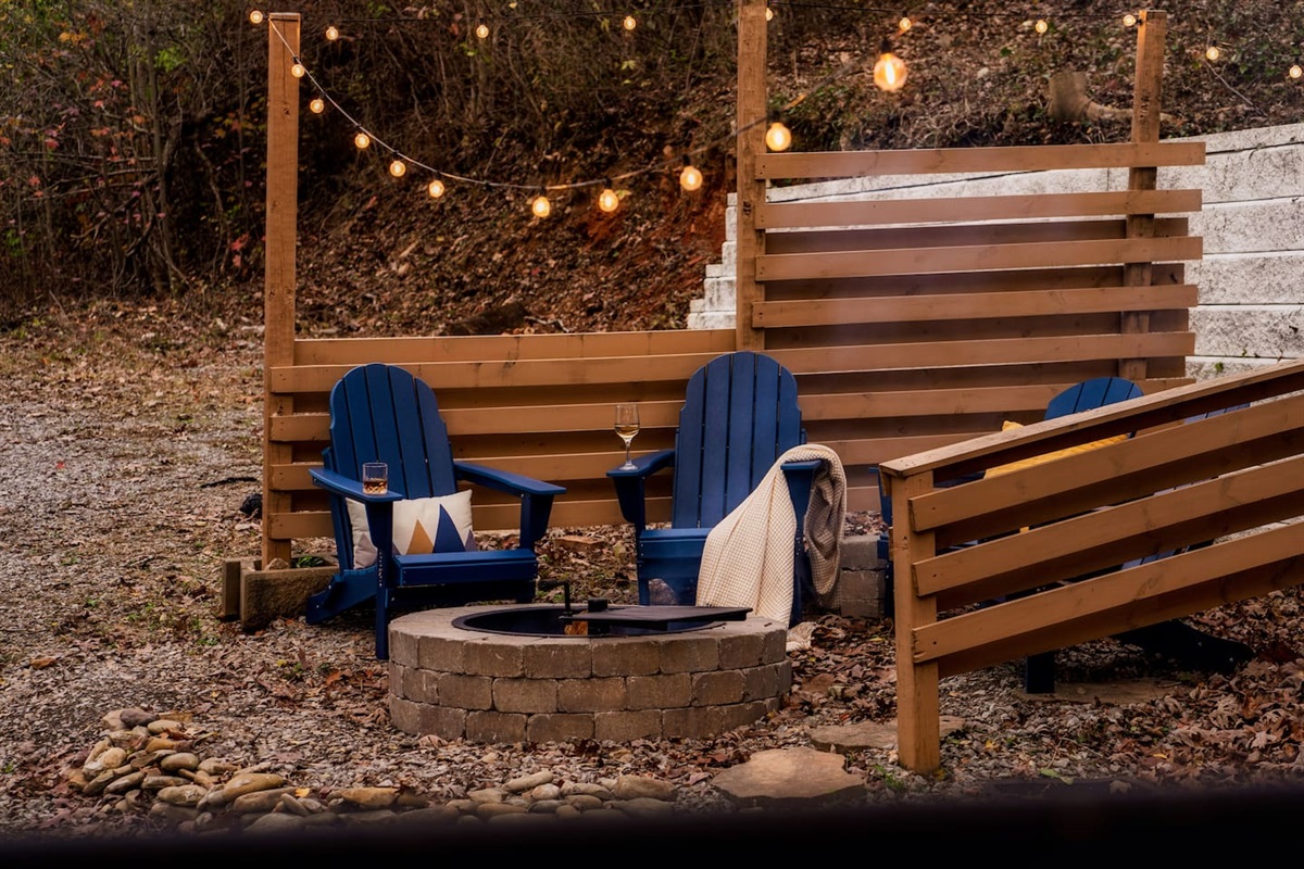 Wood burning fire pit.