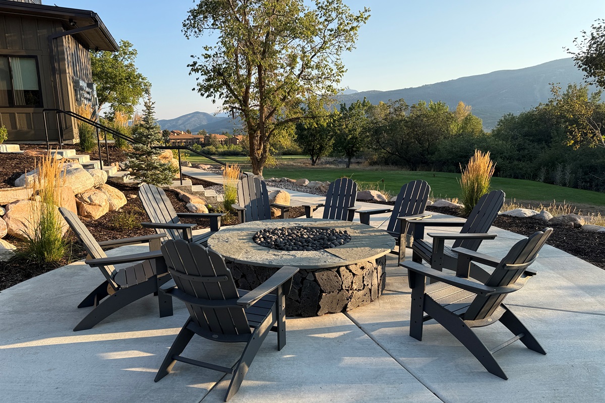 Community Fire Pit with Adirondack Chairs.