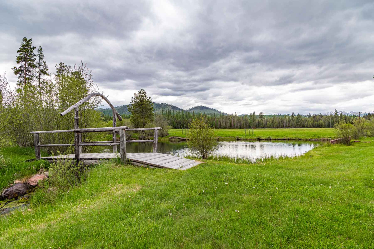 Unwind from the day near the peaceful pond. 