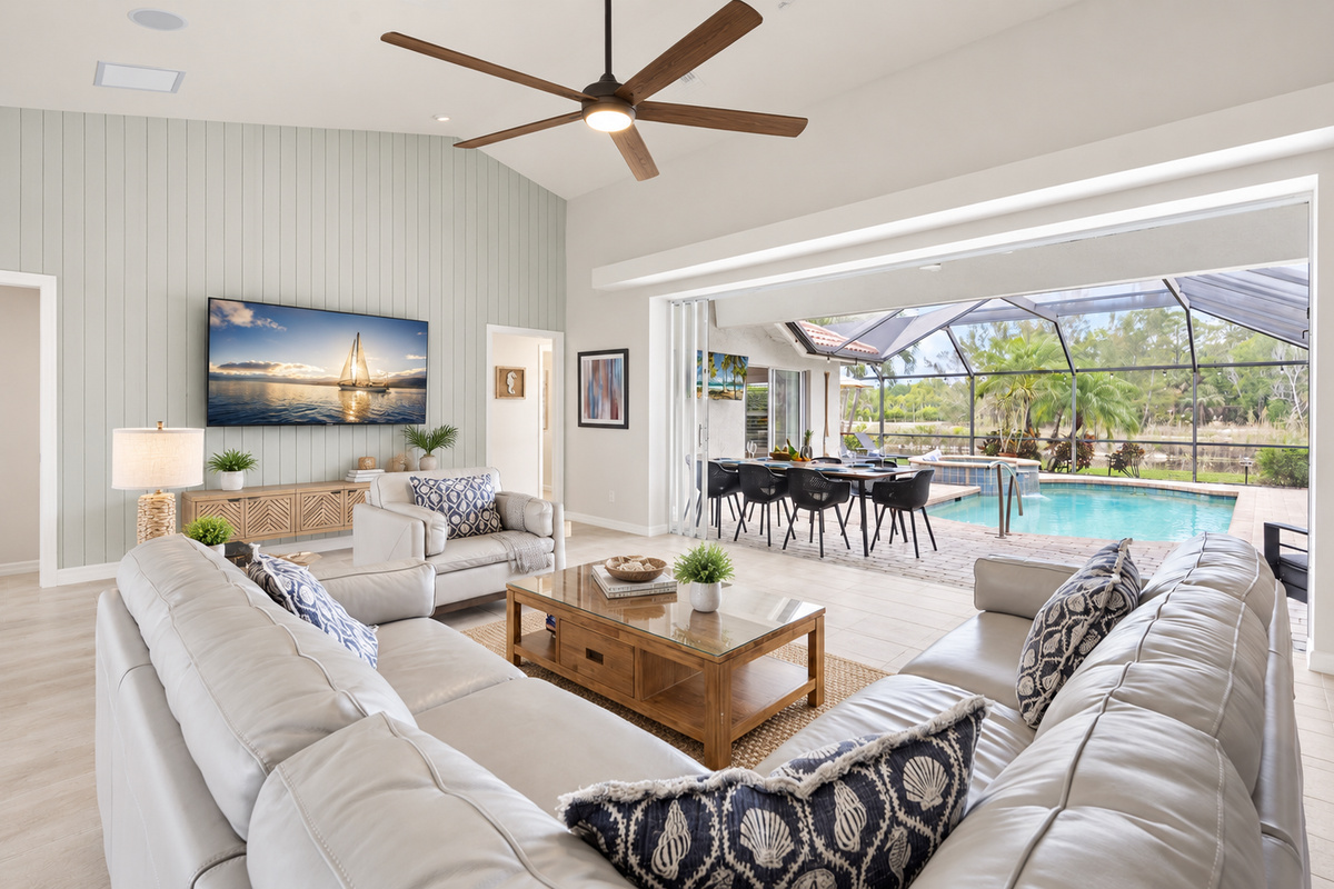 Imagine relaxing in the newly renovated coastal design room looking out onto the pool and lanai