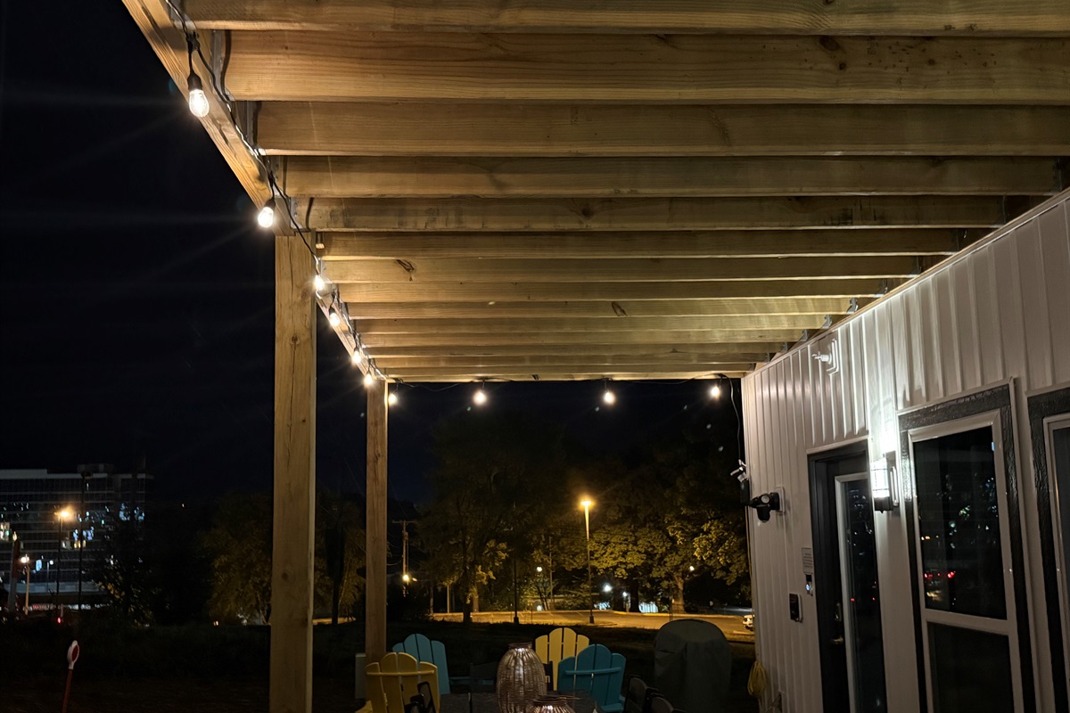 Enjoy lights and view of downtown