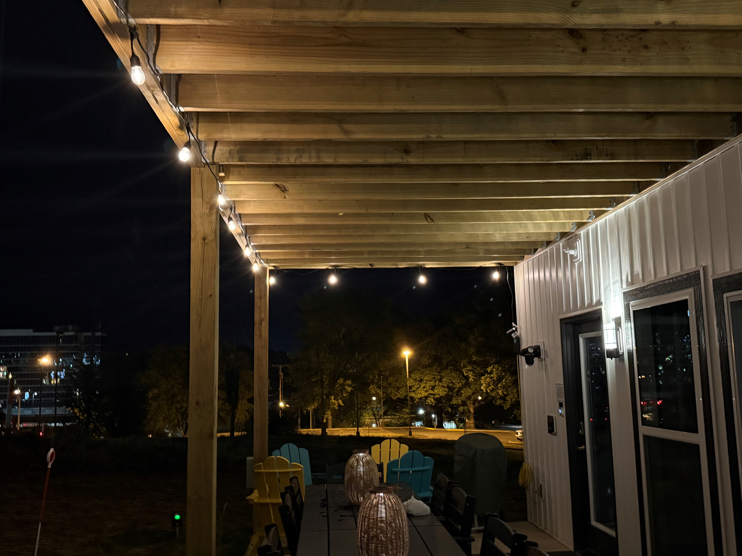 Enjoy lights and view of downtown