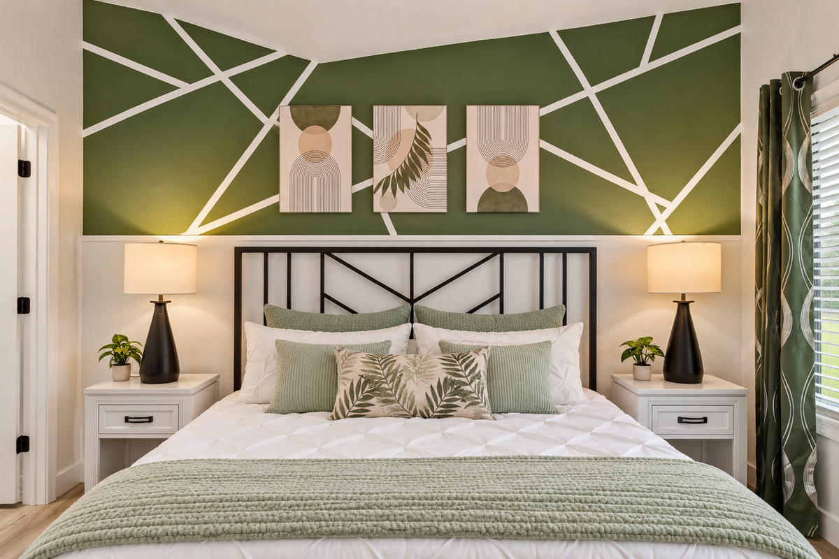 Clean and cozy room with extra comfort in mind.