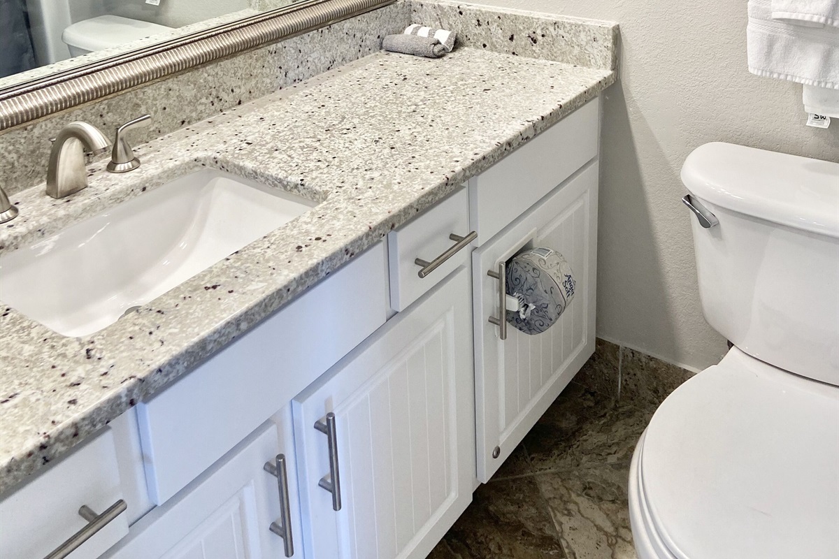 Second bathroom with tub/shower combination