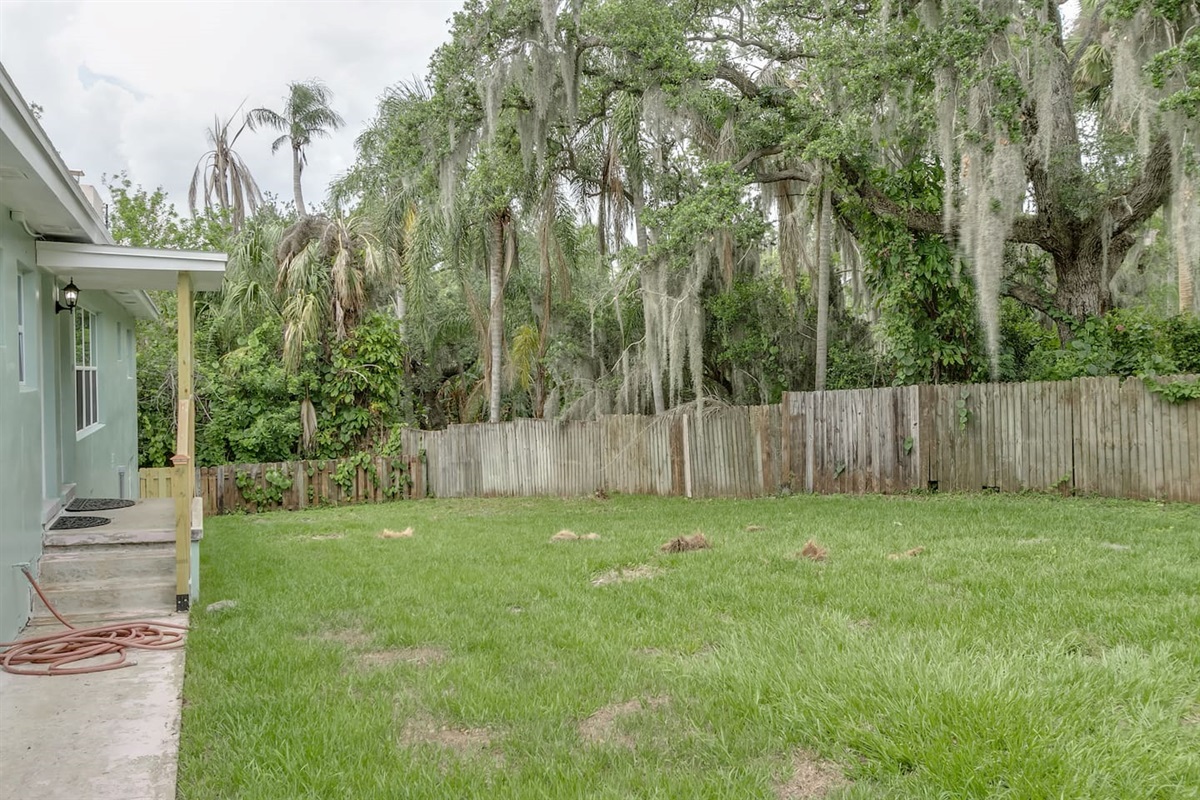 Private Back Yard with Gorgeous Trees