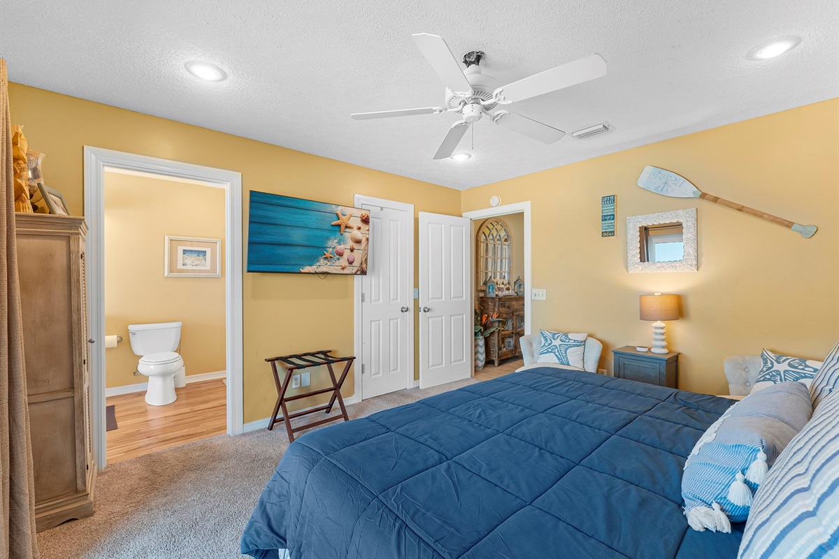 Wake up in luxury: king bed, tranquil views, and your own balcony overlooking the Gulf