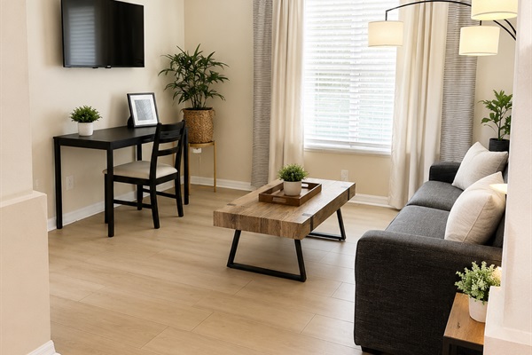 Answer a few emails, then trade your desk for the beach. This dedicated workspace makes workcations effortless