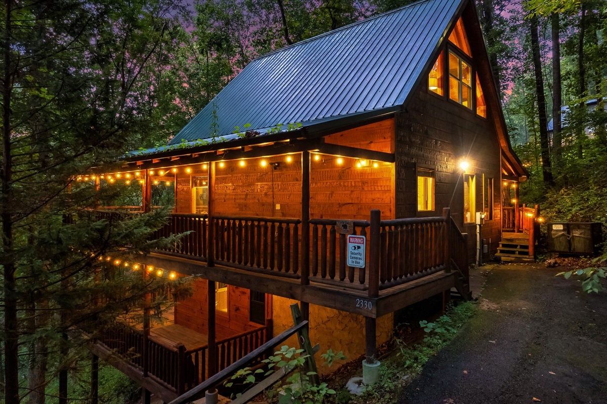 Beautiful cabin exterior with plenty of character