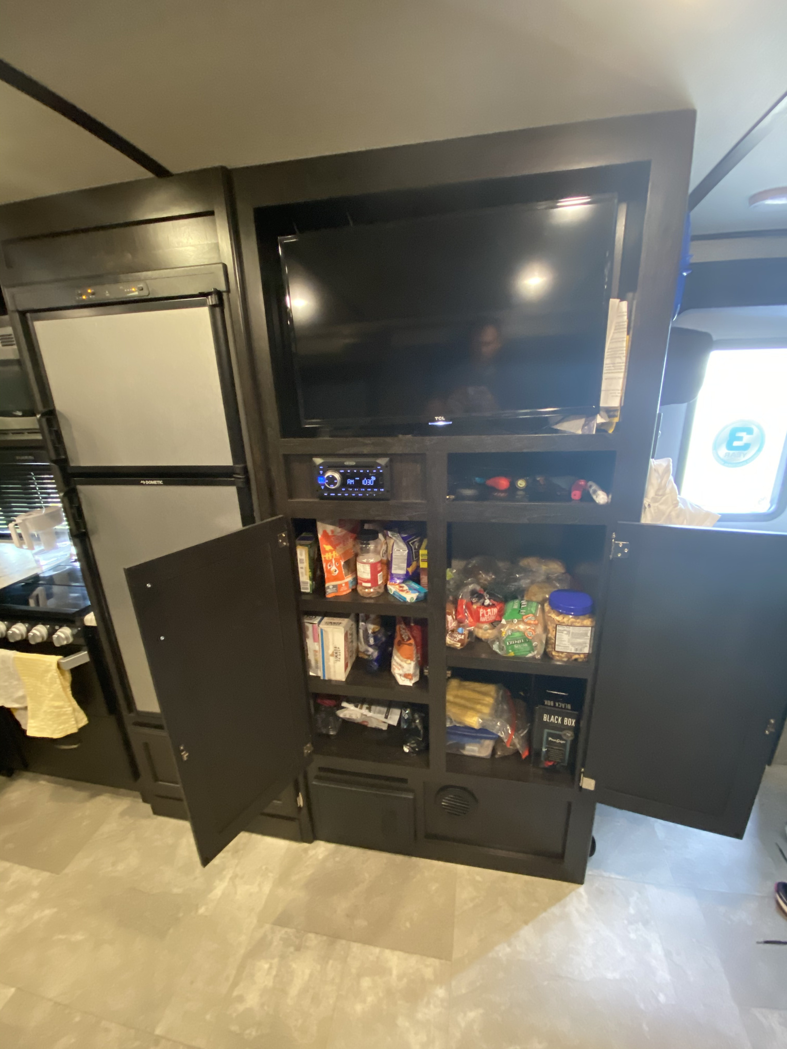 Large cupboard space for food storage