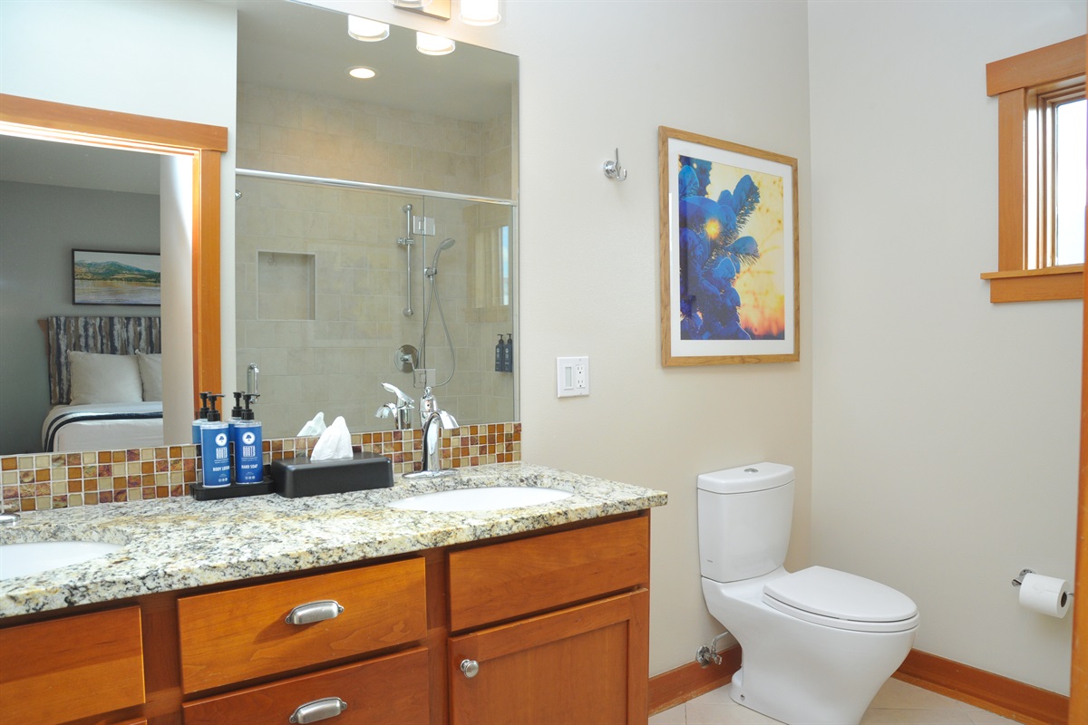 Bathroom #1 of 2: ensuite bathroom to the primary bedroom with walk in shower