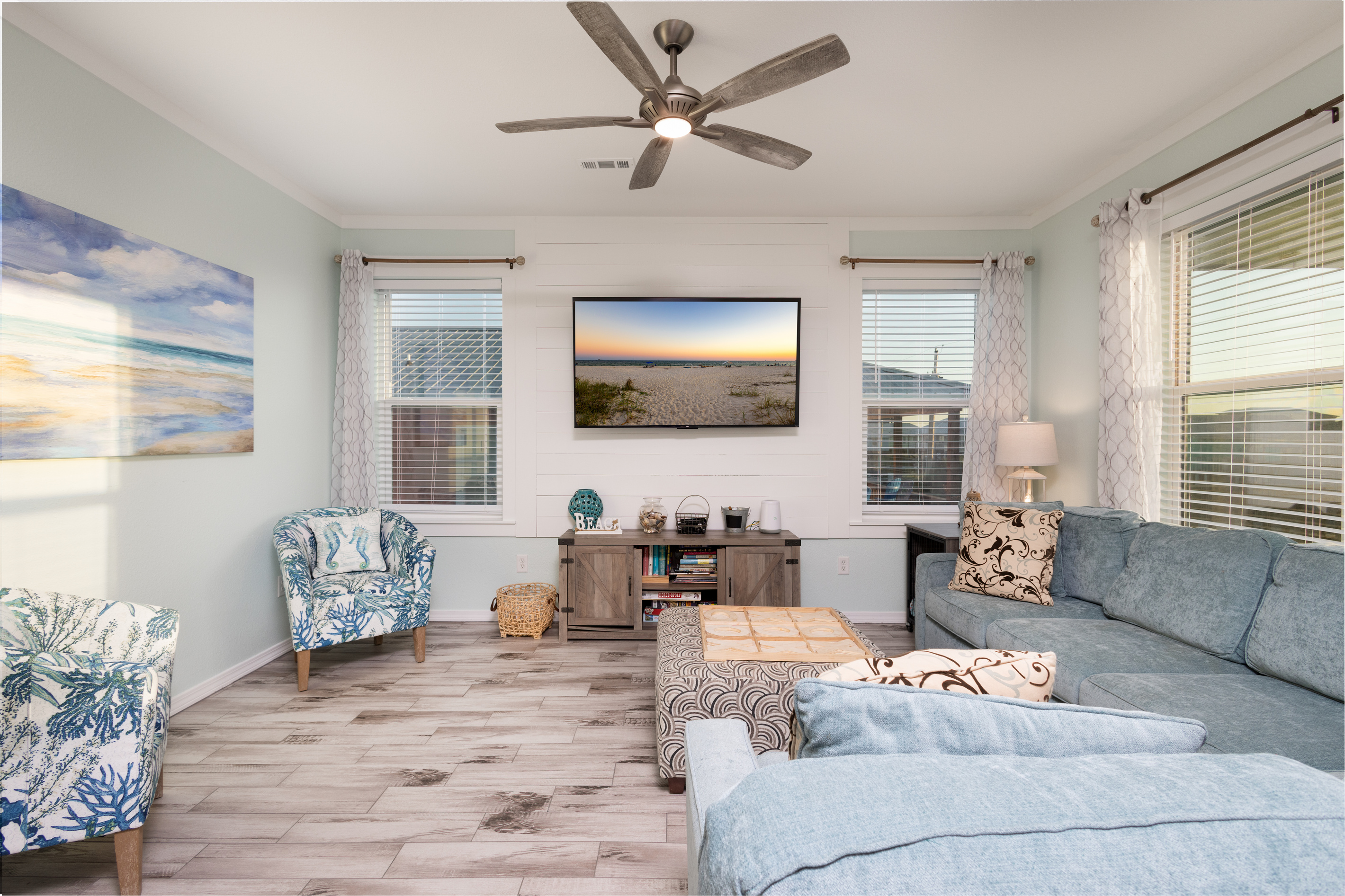 Large living area with TV