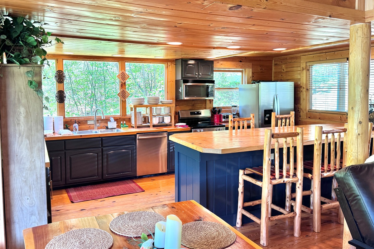 Stainless appliances, newly refinished cabinets!
