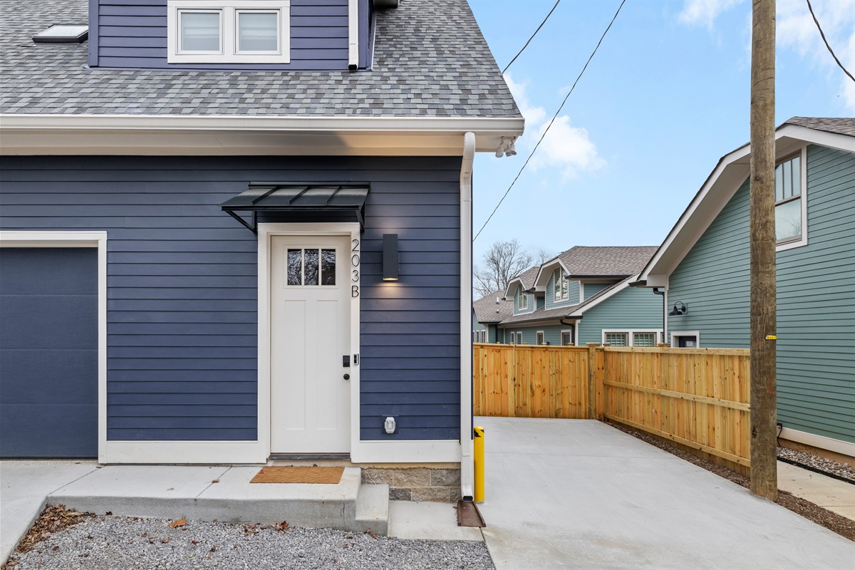 Private entrance with dedicated off-street parking.