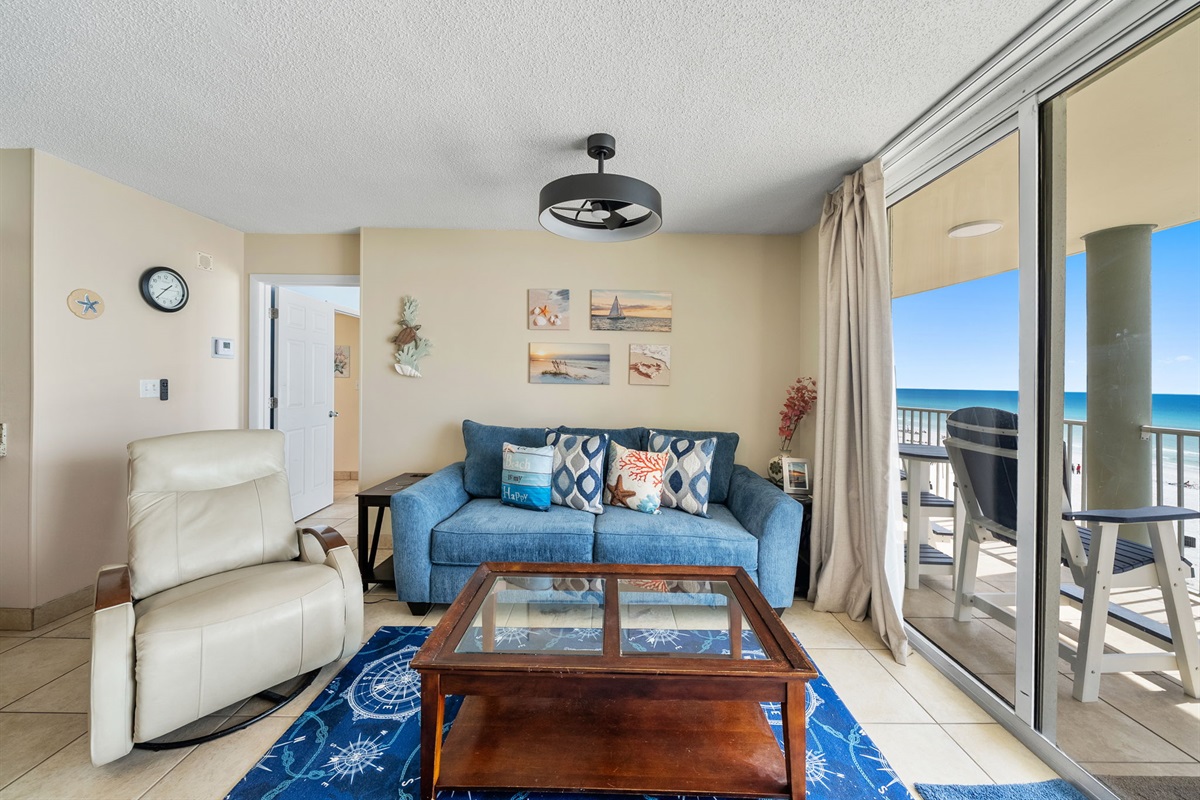 Living room with pullout sofa bed