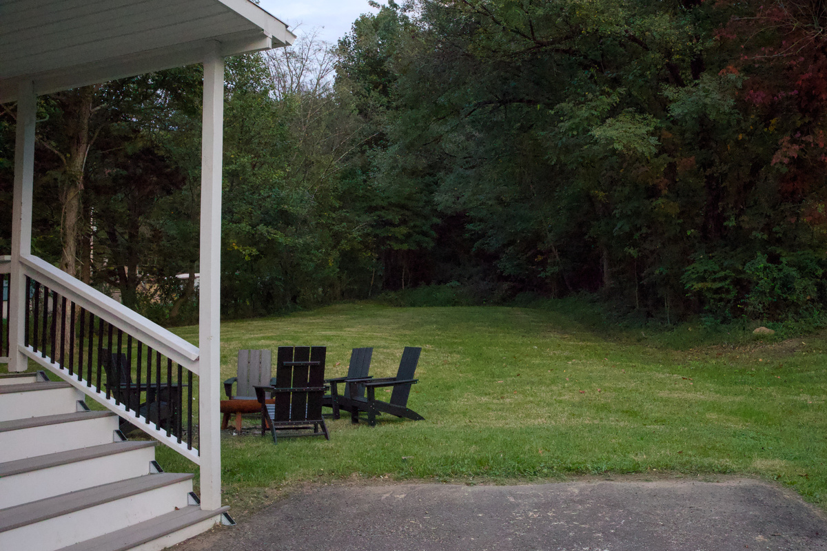 Fire pit area, off the covered back porch