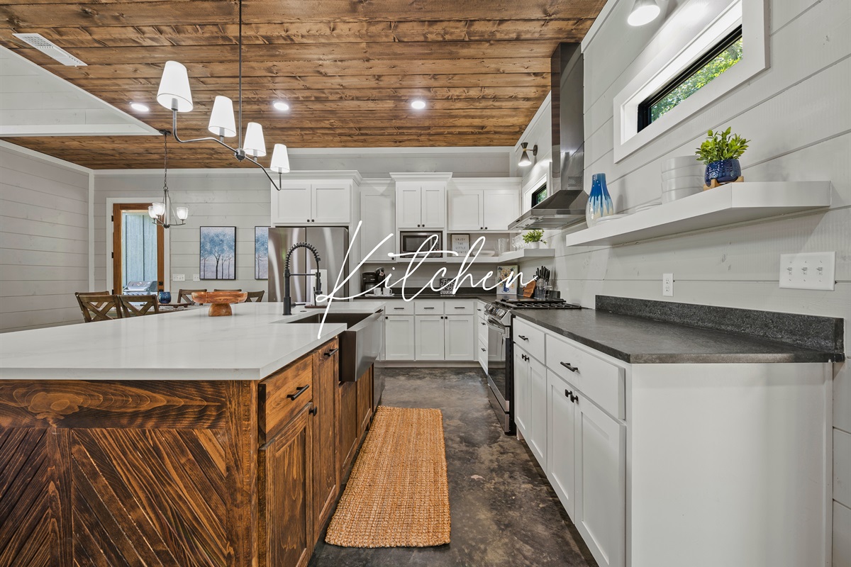 Whip up gourmet meals in our fully-equipped kitchen, where rustic charm meets modern convenience for a truly delectable experience