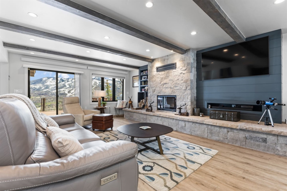 Living Room with HDTV & Deck Access