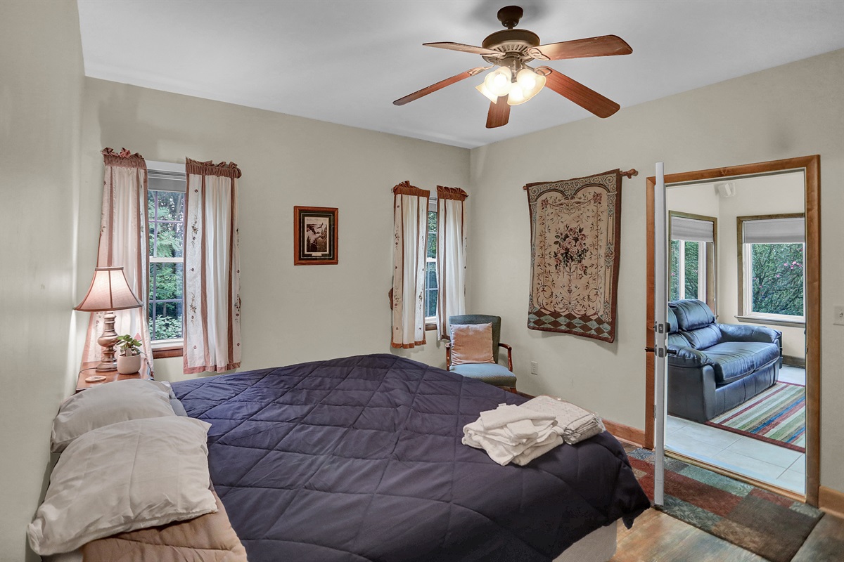 bedroom with access to sunroom (main level)