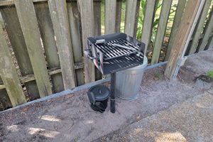Outdoor grill for guest use