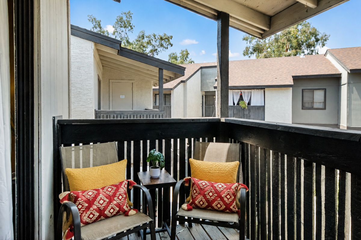 Private balcony offering a peaceful spot to enjoy your morning coffee or unwind.
