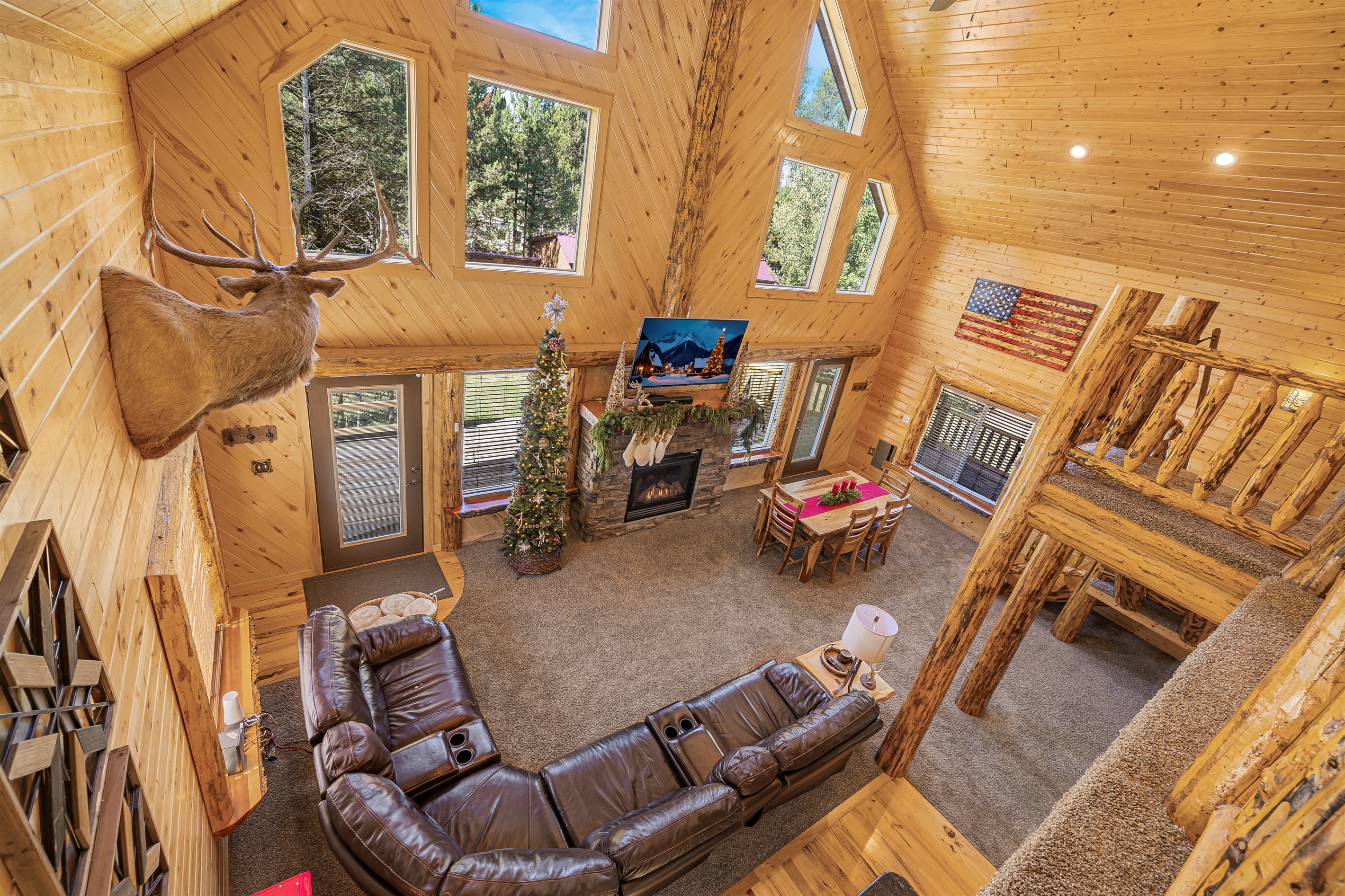 Christmas View from the upstairs loft are