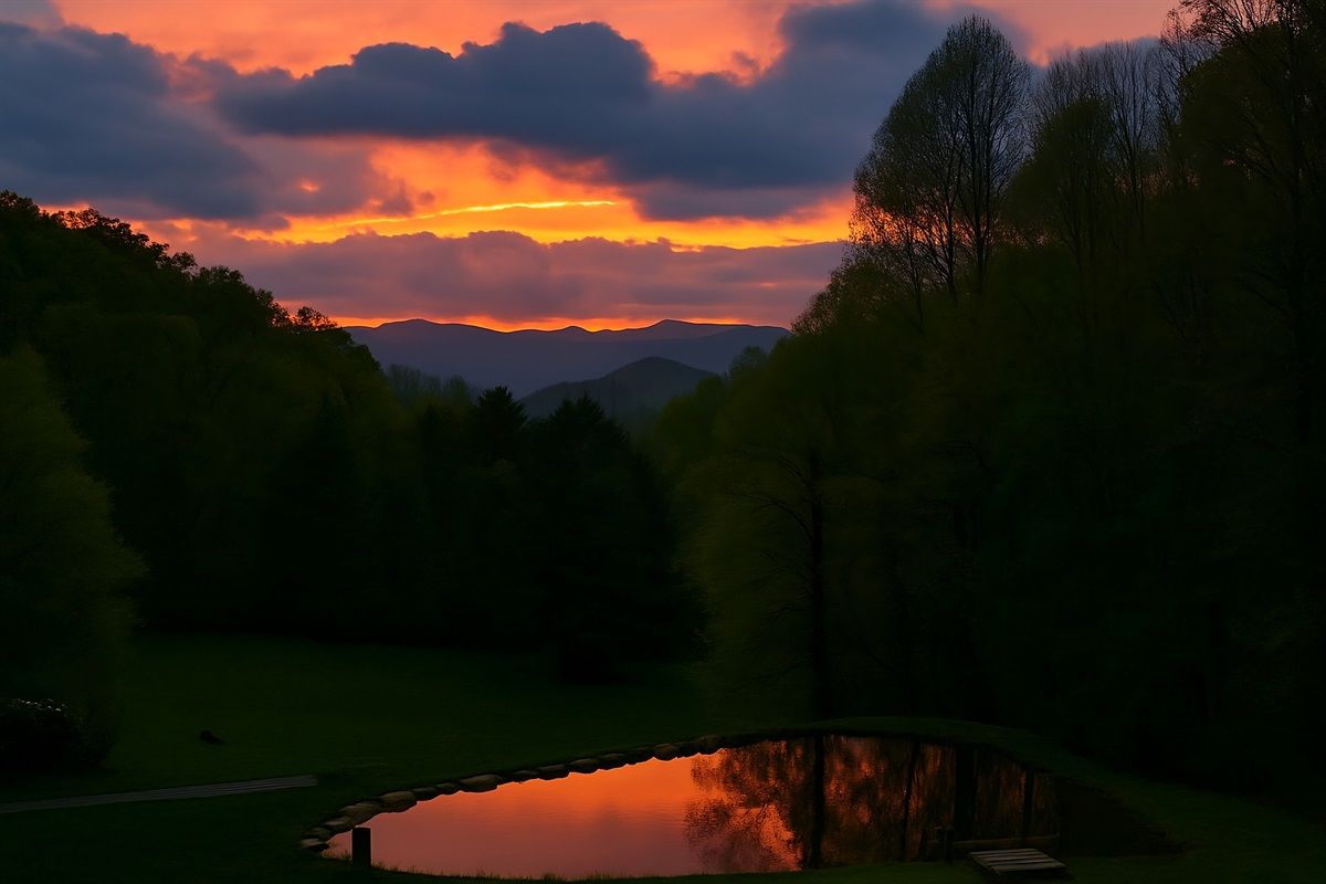 A view from the upstairs of the lodge