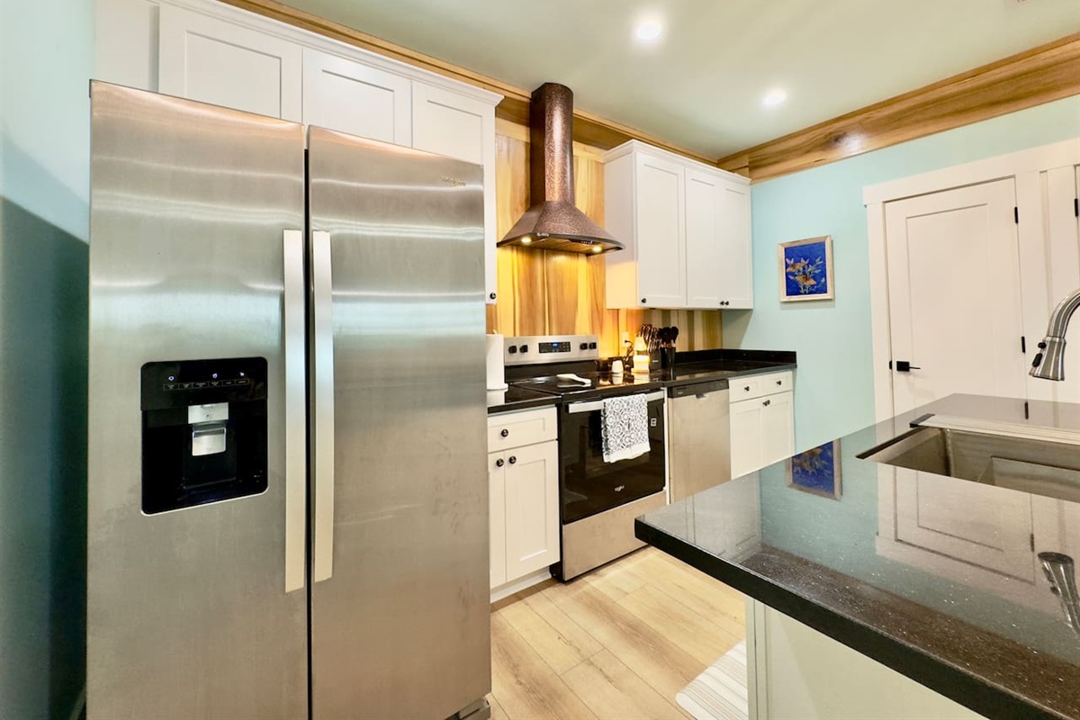 Prepare meals with ease in this bright, modern kitchen.