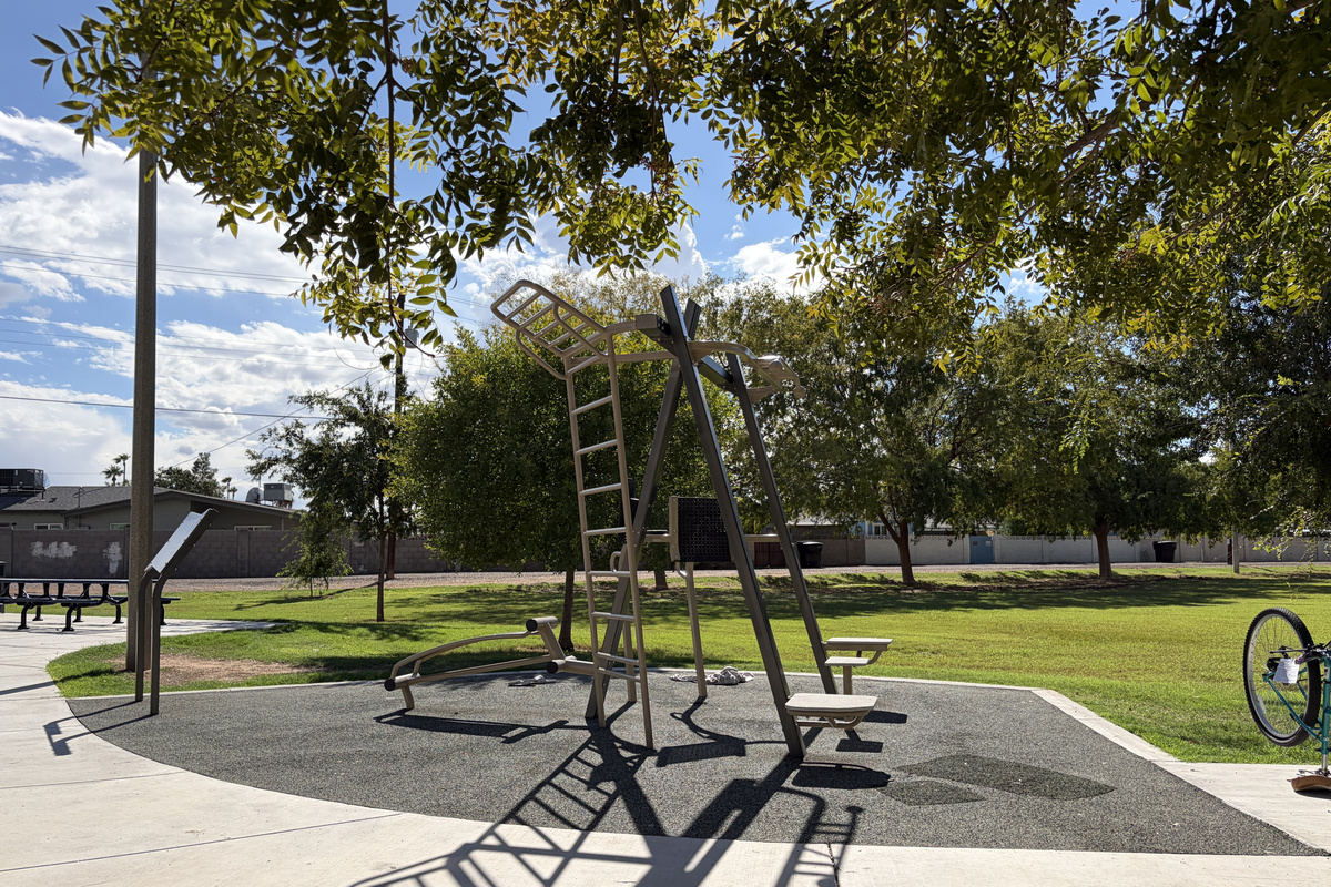 Outdoor workout equipment at Hollis park (right next door)