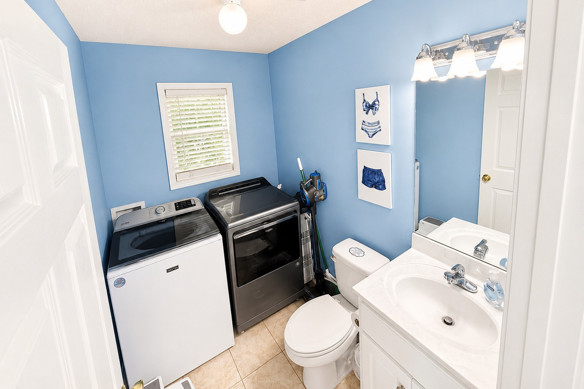 Convenient laundry area with washer and dryer