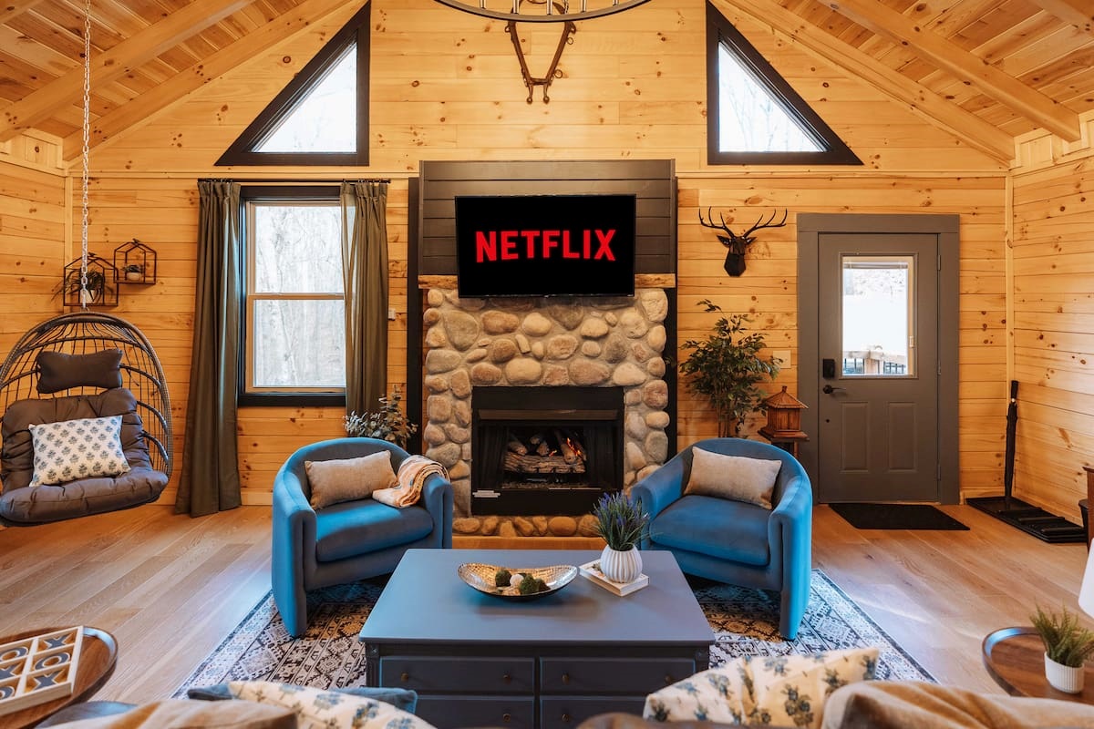 Slow afternoons spent between the fireplace and the gentle sway of the swing