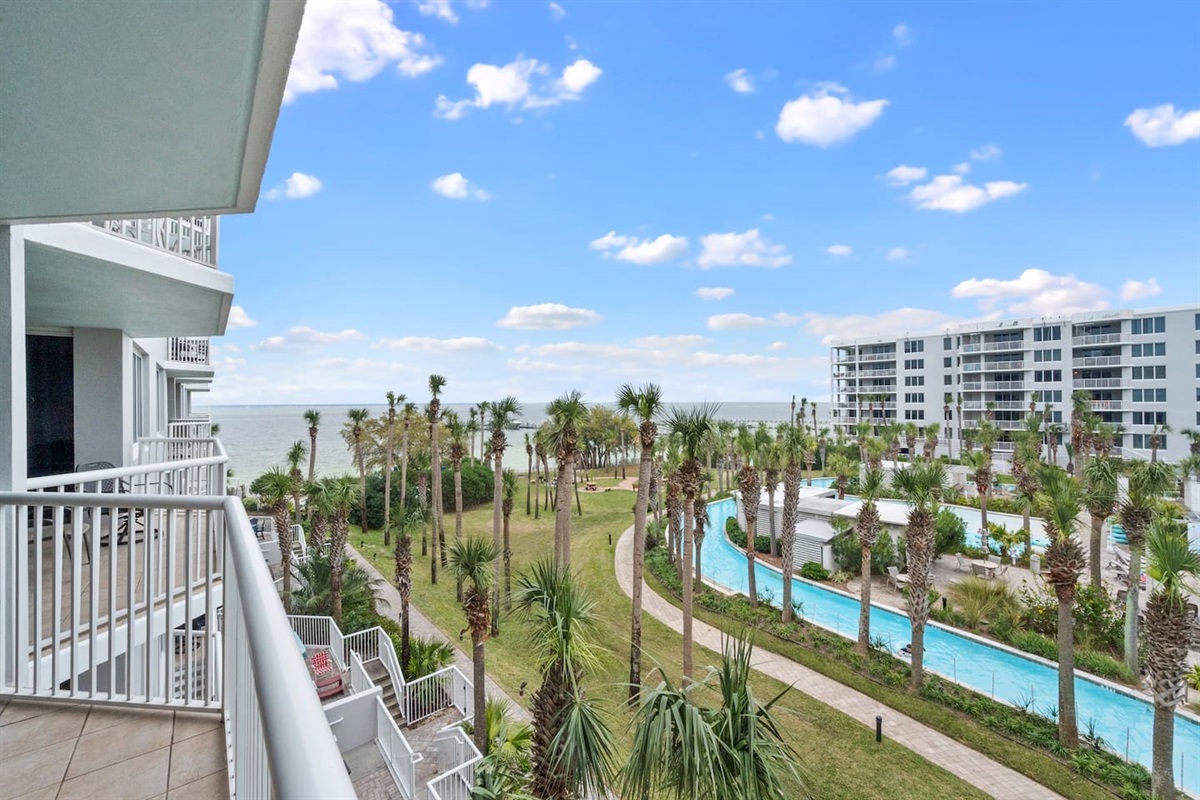 View from the balcony to the bay